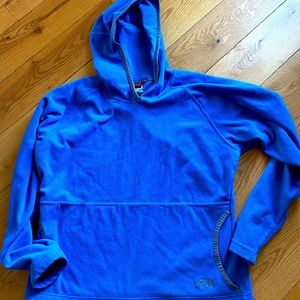 The north face fleece hoodie thin womens blue